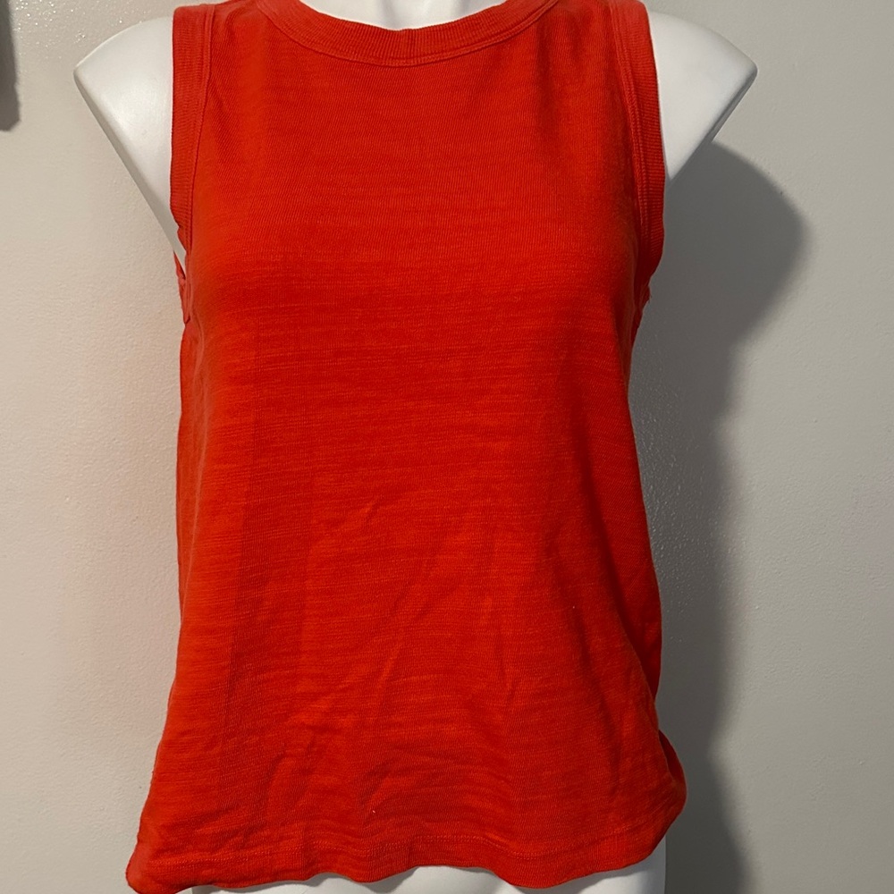 LOFT Vibrant Orange Sleeveless Muscle Tee
